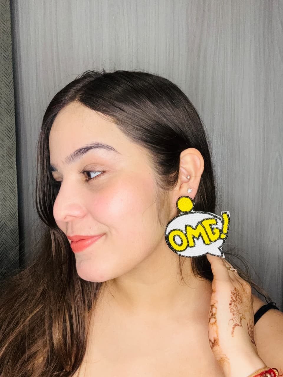 OMG Pop Earrings, worn