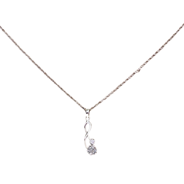 Infinity Mini Heart Drop Pendant with Silver Chain