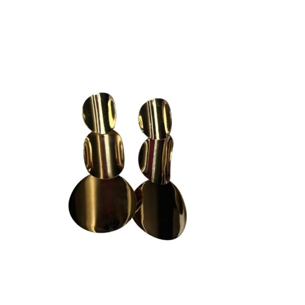 Golden 3 Closed Circle Modern Earrings for Women and Girls