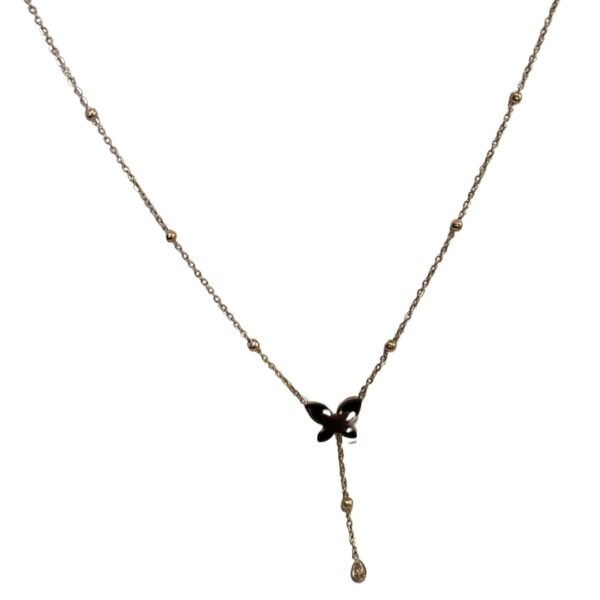 Gold Plated Butterfly Drop with golden chain Pendant