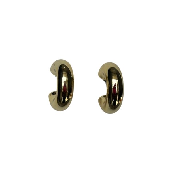 Mini Pushback Golden Stud Hoop Earrings