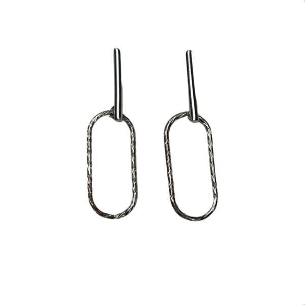 Geometric Silver Rectangle Earrings For women & Girls