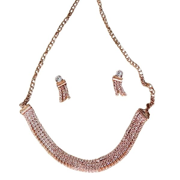 Gold Plated Rose Gold with Pair of Earrings