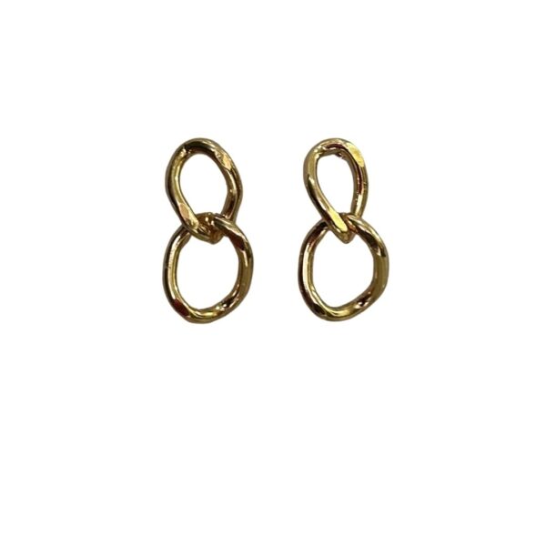 Two golden mini ring pushback earring